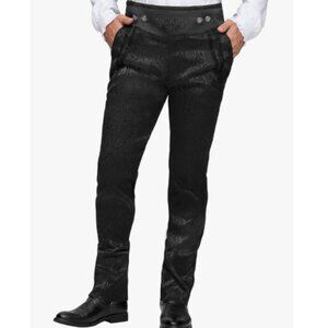 Spooktacular Creations Men Dark Gothic Pants | NWOT | Brocade & Silver Buttons